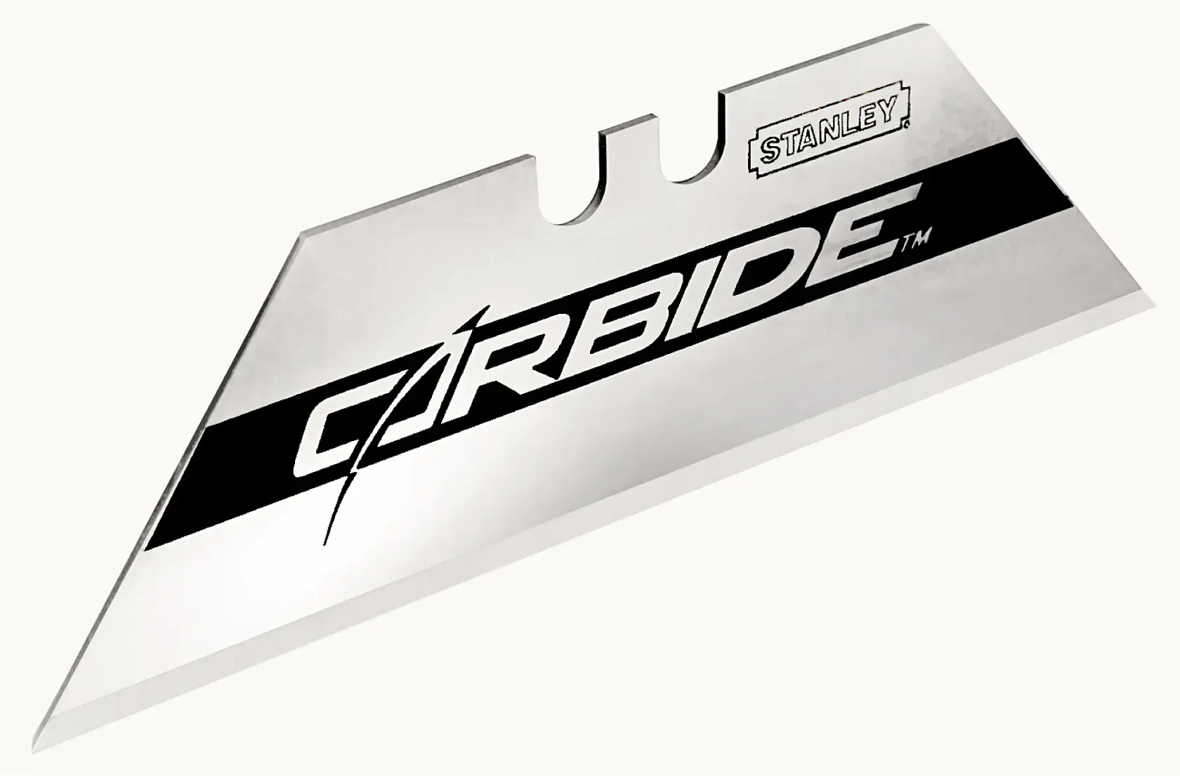 Stanley 11-800 carbide utility blade, single blade with angled edge for cutting tasks.