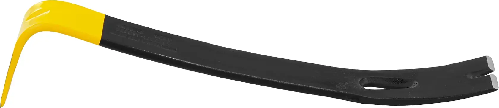 STANLEY 55-515 pry bar with a yellow and black finish, side view on white background.