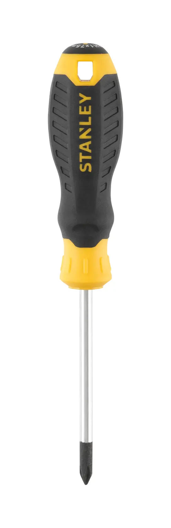 STANLEY STHT16155-0 screwdriver with yellow and black handle, front view, product photography.