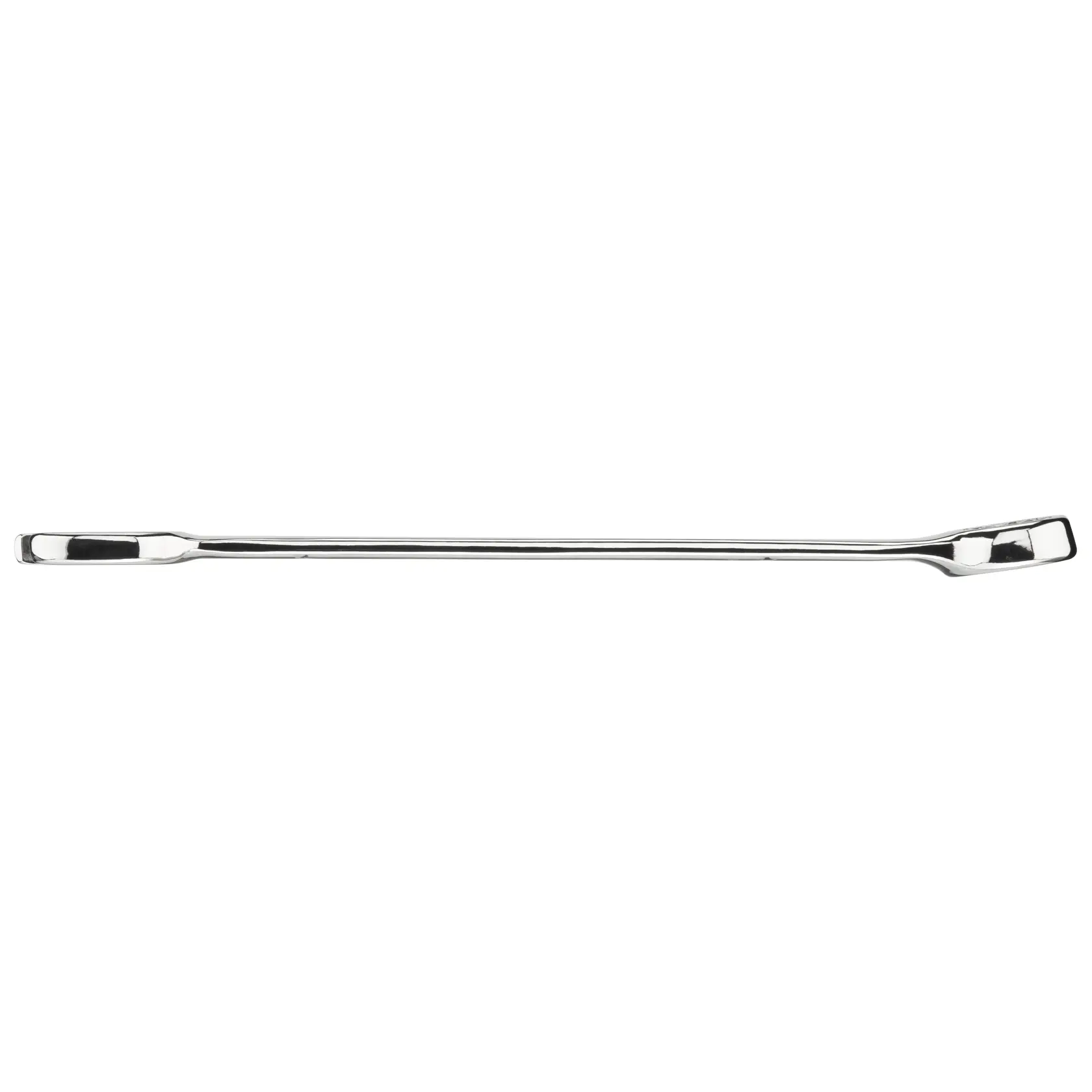 STANLEY STMT95911-0 chrome pry bar tool, photographed on white background, side view.