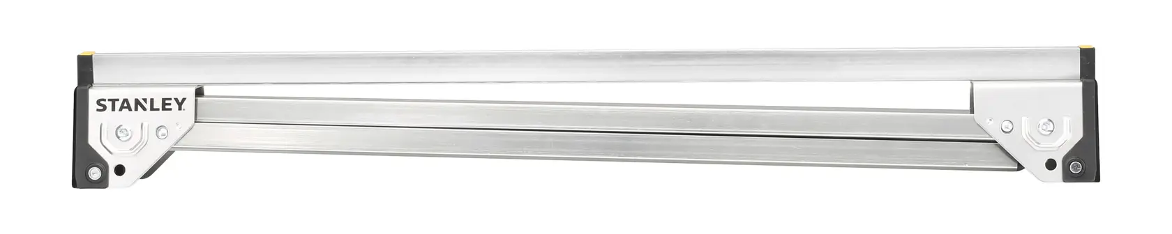 STANLEY STST81337-1 aluminum guide rail, top view, silver finish.