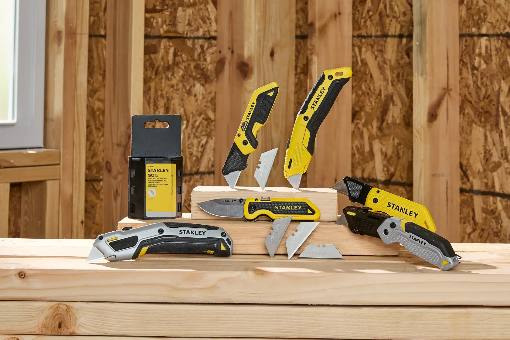 STANLEY utility knives and blades, SKUs STHT10524, STHT10520-0, STHT10521-0, STHT10521, FMHT10722-0, FMHT10722, STHT10721